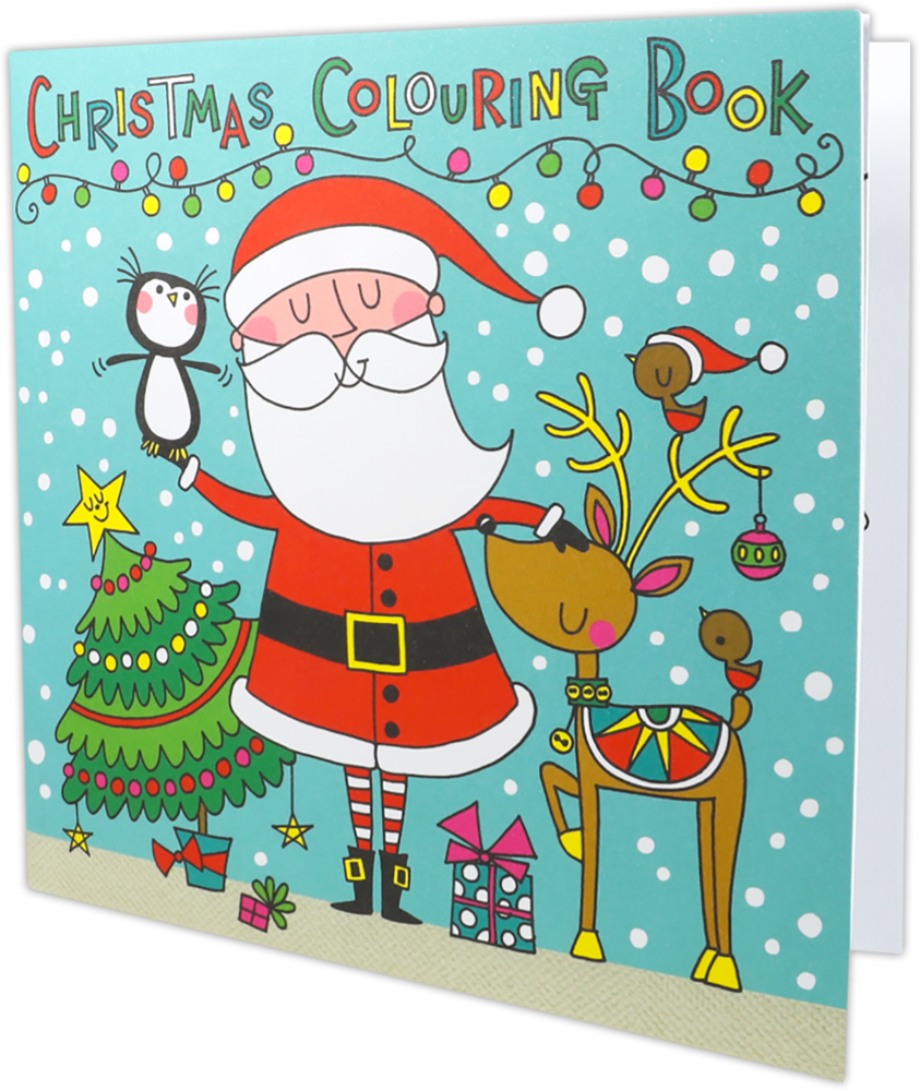 Santa and Friends Kids Christmas Coloring Book - 12 Pages