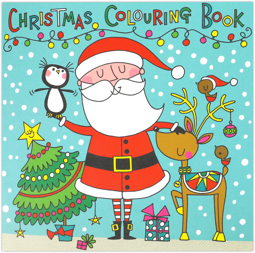 Santa and Friends Kids Christmas Coloring Book - 12 Pages