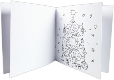 Santa and Friends Kids Christmas Coloring Book - 12 Pages