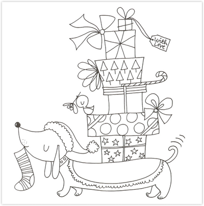 Santa and Friends Kids Christmas Coloring Book - 12 Pages