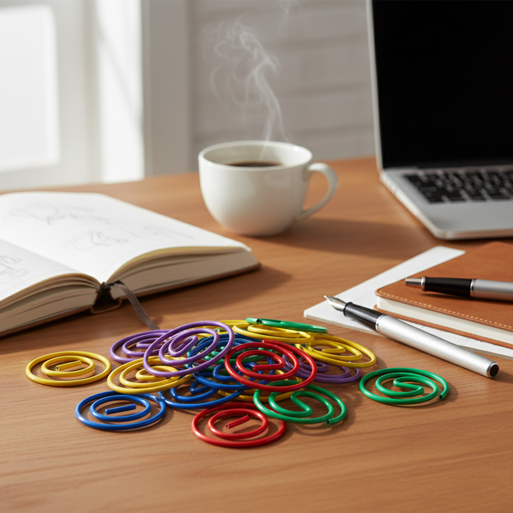 Primary Assorted Circular "Cloops" Paper Clips - 5 Packs of 50