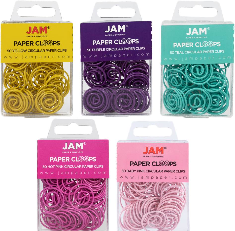 Assorted Circular "Cloops" Paper Clips - 5 Packs of 50