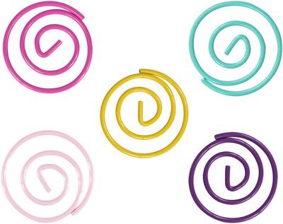 Assorted Circular "Cloops" Paper Clips - 5 Packs of 50