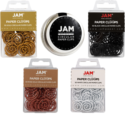 Business Assorted Circular "Cloops" Paper Clips - 5 Packs of 50