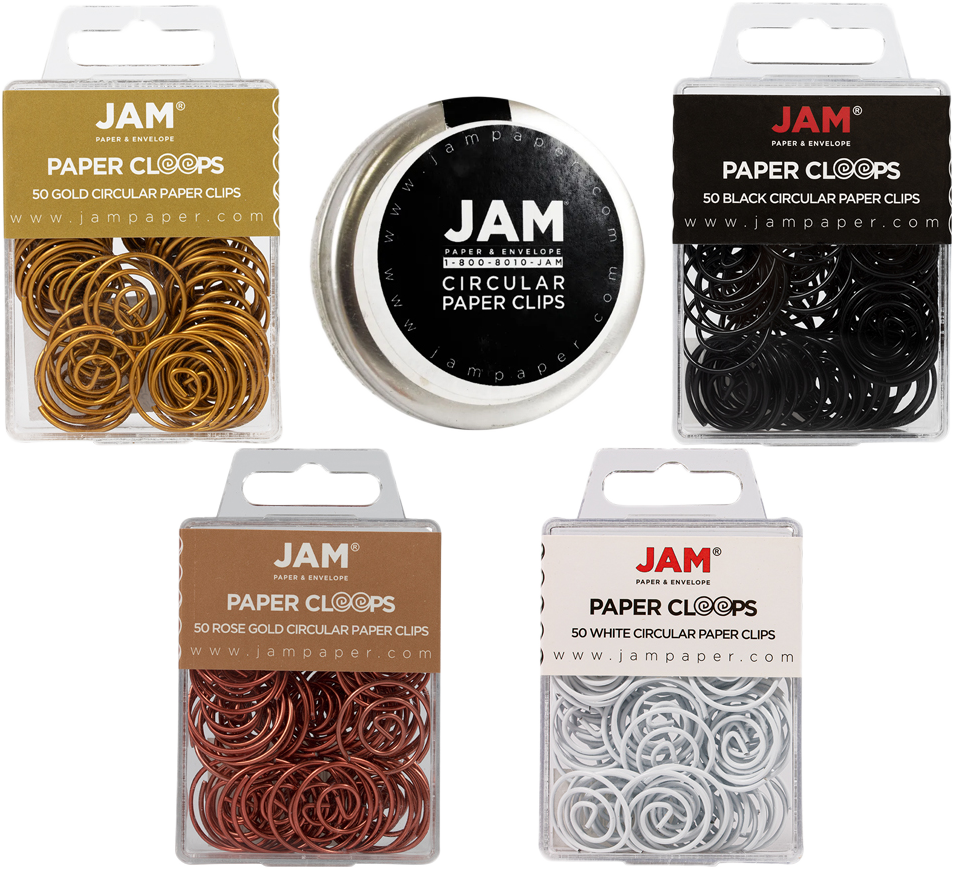 Business Assorted Circular "Cloops" Paper Clips - 5 Packs of 50