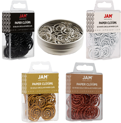 Business Assorted Circular "Cloops" Paper Clips - 5 Packs of 50