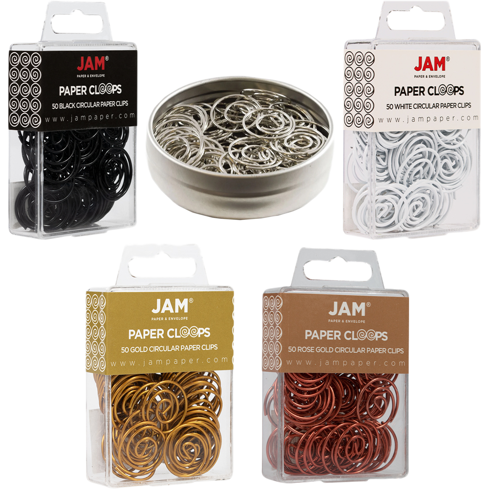 Business Assorted Circular "Cloops" Paper Clips - 5 Packs of 50