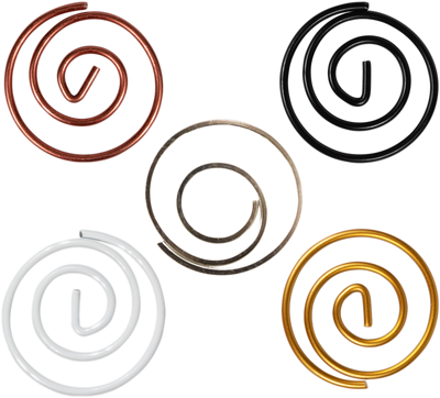 Business Assorted Circular "Cloops" Paper Clips - 5 Packs of 50