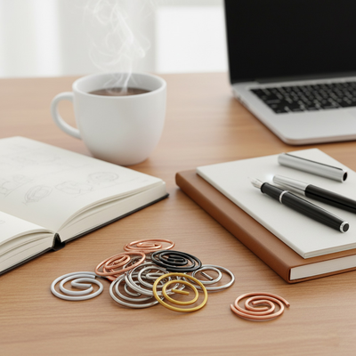 Business Assorted Circular "Cloops" Paper Clips - 5 Packs of 50