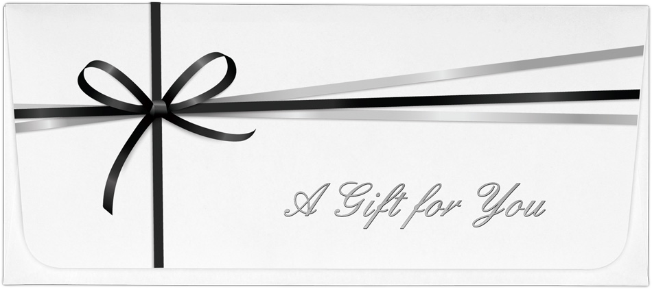 Black/Silver Gift for You 28lb Currency Money Envelopes (2 7/8 x 6 1/2)