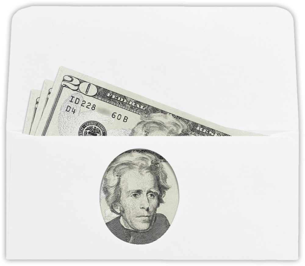 White 28lb Offer Window Money Donation Envelopes (2 3/4 x 6 5/16)