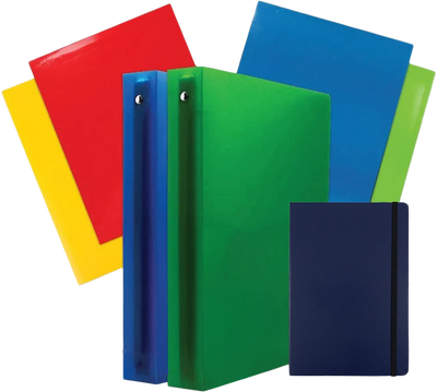 Blue Journal Assorted Primary School Pack with Glossy Folders, 1 1/2 Inch Binders and Journal
