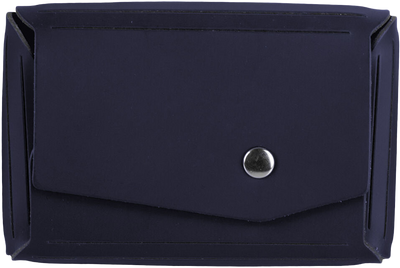 Navy Leather with Snap Closure Navy Leather Business Card Case with Snap Closure - 20 Card Capacity