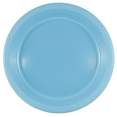 Blue and Sea Blue Party Tableware Kit (Small and Medium Plastic Plates, Lunch and Beverage Napkins, Plastic Cups, and Plastic Tablecovers) - 160 Pack