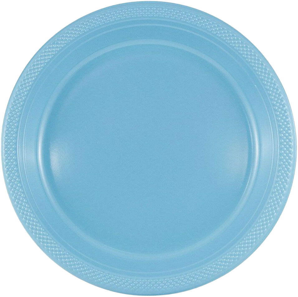 Sea Blue Large Plastic Plates (10 1/4 Inch) - 20 Pack