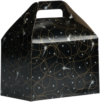 Black Shooting Star Medium Gable Gift Boxes (4 x 8 x 5 1/4)