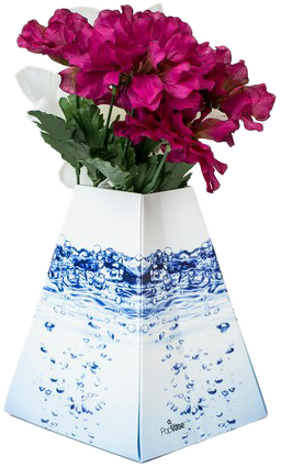 Water Drops Design Paper Pop Flower Vases - 3 Pack
