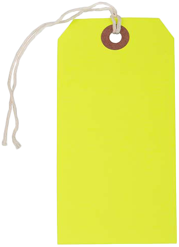Neon Yellow Medium Gift Tags (4 1/4 x 2 3/8) - 10 Pack