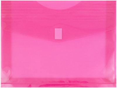 Fuchsia Letter Booklet with 2" Expansion Plastic Envelopes (9 3/4 x 13) with Hook and Loop Closure