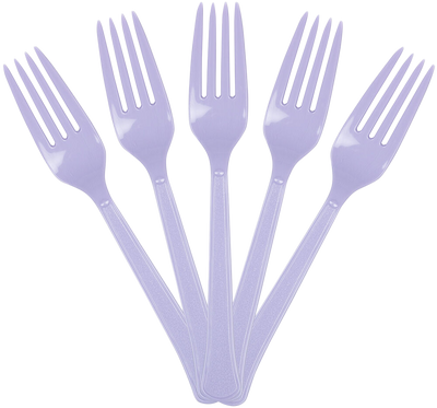 Light Purple Lilac Plastic Forks - 50 Pack