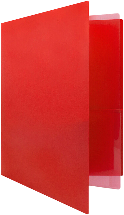 Red 9 x 12 Plastic 4 Pocket Folders