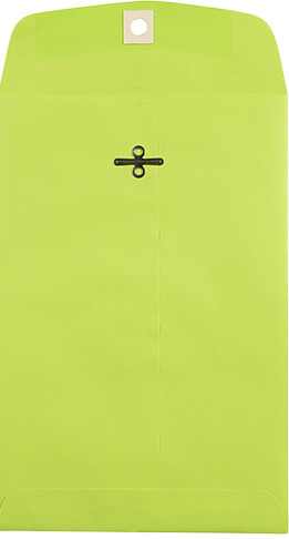 Wasabi Lime Green 24lb 6 x 9 Open End Envelopes with Clasp