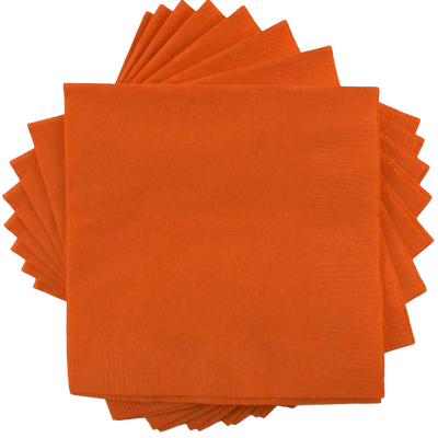 Orange 5 x 5 3-Ply Beverage Napkins