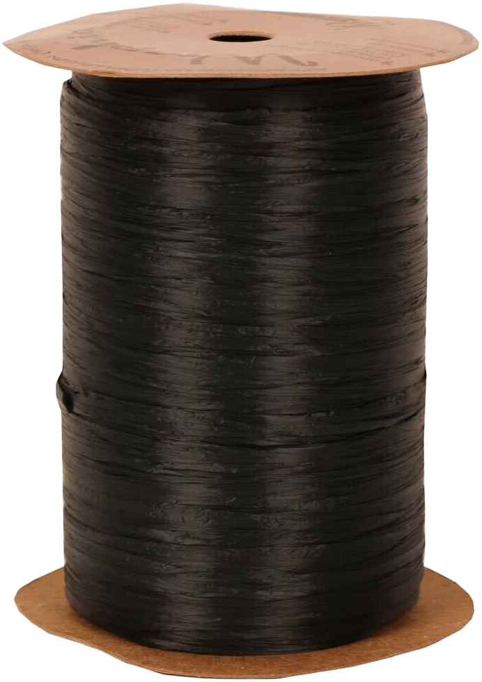 Black 1/4 Inch x 100 Yards Wraphia Ribbon