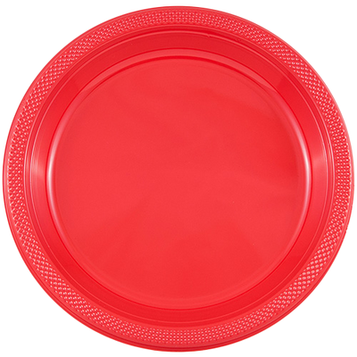Red Medium Plastic Plates (9 Inch) - 20 Pack