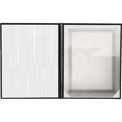 5 1/2 x 7 1/2 Landscape Padded Diploma Covers (Holds 5 x 7 Document) - Black