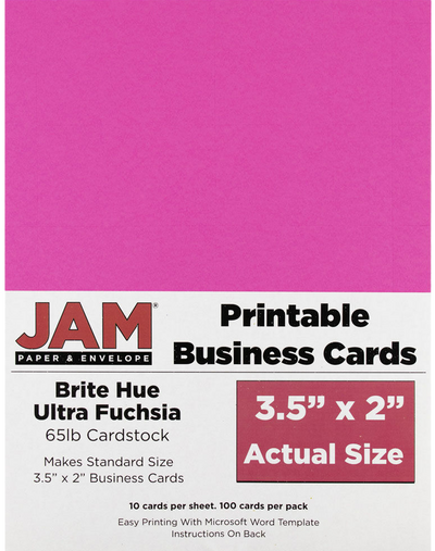 Bright Fuchsia Business Cards - 100 Pack