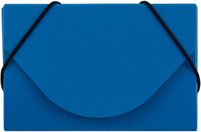 Blue Solid Plastic Business Card Case - 20 Card Capacity