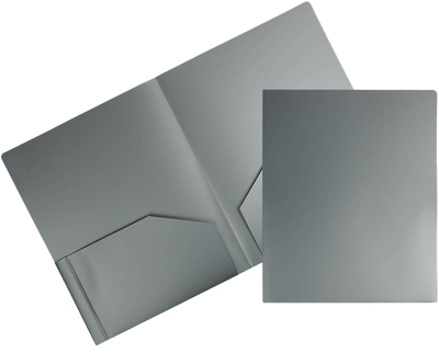 Silver 9 x 12 Plastic Heavy Duty Folders