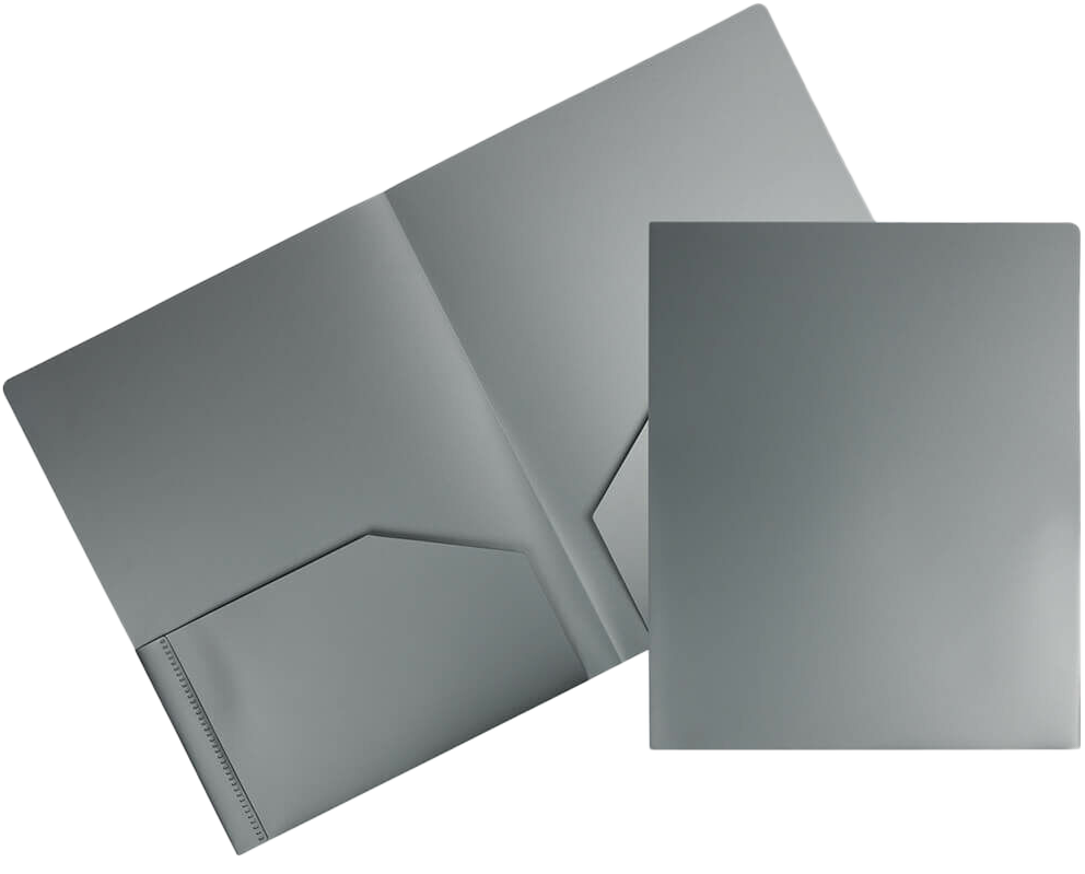 Silver 9 x 12 Plastic Heavy Duty Folders