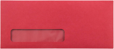 Red 24lb #10 Window Envelopes (4 1/8 x 9 1/2)