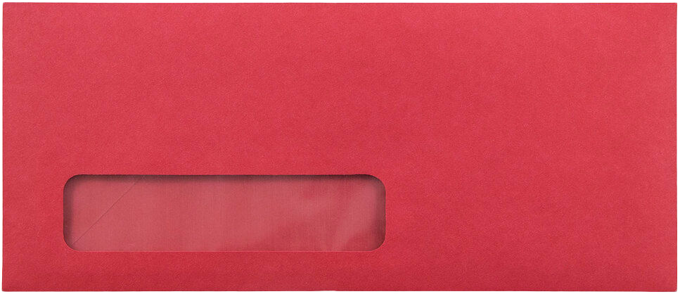 Red 24lb #10 Window Envelopes (4 1/8 x 9 1/2)