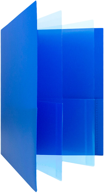 Blue 9 x 12 Plastic 6 Pocket Folders