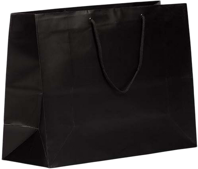 Black X-Large Matte Horizontal Gift Bags (16 x 12 x 6)