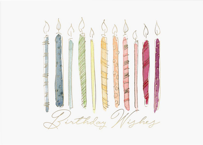 Colorful Birthday Candles Cards - 25 Pack