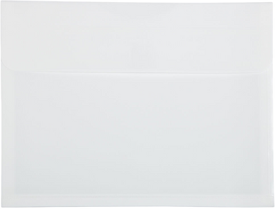 White Letter Booklet with 1" Expansion Plastic Envelopes (9 3/4 x 13) with Hook and Loop Closure