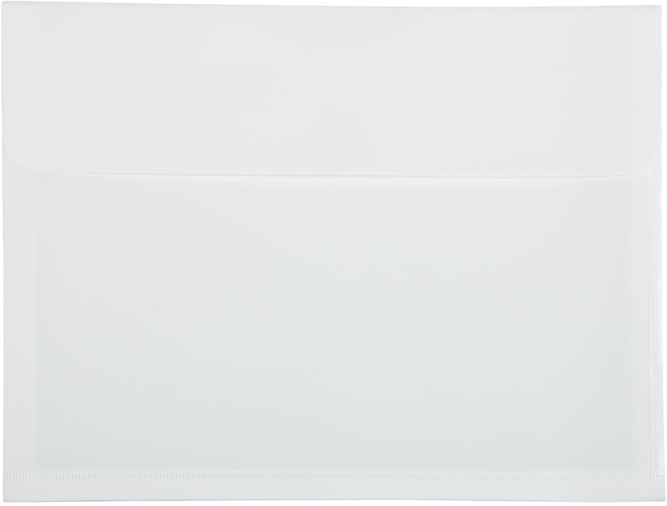 White Letter Booklet with 1" Expansion Plastic Envelopes (9 3/4 x 13) with Hook and Loop Closure