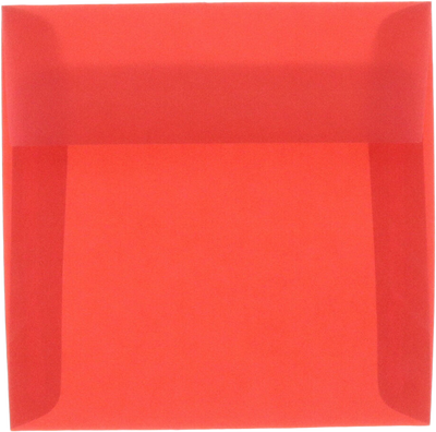 Primary Red Translucent 30lb 8 1/2 x 8 1/2 Square Envelopes