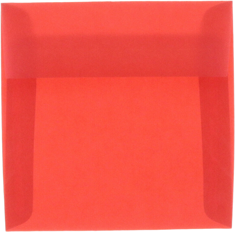Primary Red Translucent 30lb 8 1/2 x 8 1/2 Square Envelopes