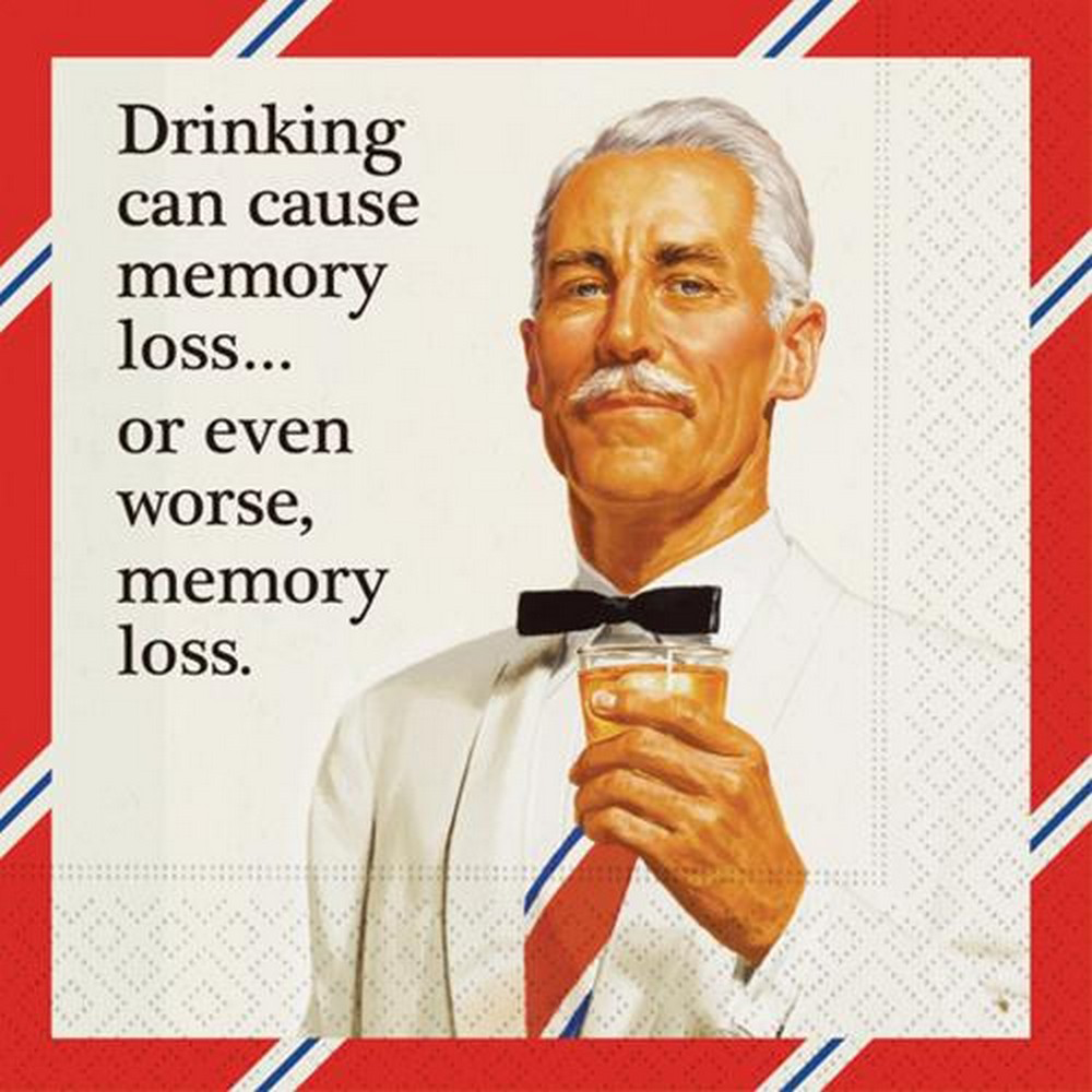 Memory Loss 5 x 5 Novelty Holiday Cocktail Napkins - 20 Pack