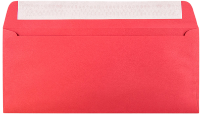 Red 24lb #10 Square Flap Envelopes (4 1/8 x 9 1/2) with Peel & Seal