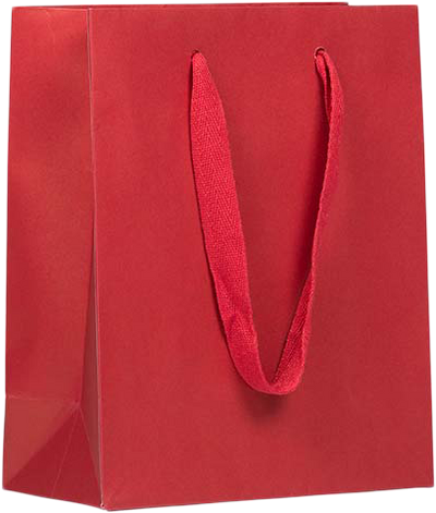 Red Kraft Recycled Medium Matte Heavy Duty Gift Bags (8 x 10 x 4)