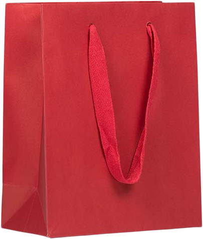 Red Kraft Recycled Medium Matte Heavy Duty Gift Bags (8 x 10 x 4)