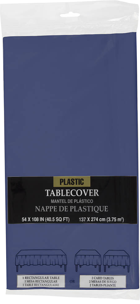 Blue 54 x 108 Plastic Tablecover