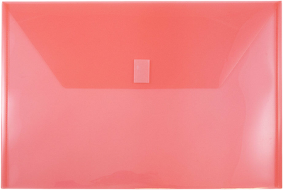 Red Legal Booklet Plastic Envelopes (9 3/4 x 14 1/2) with Hook and Loop Closure