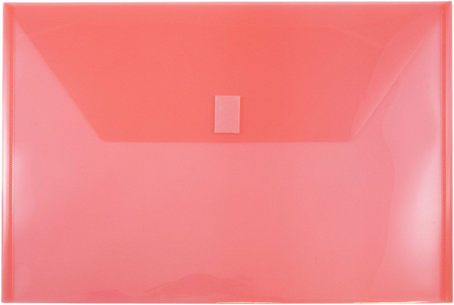 Red Legal Booklet Plastic Envelopes (9 3/4 x 14 1/2) with Hook and Loop Closure